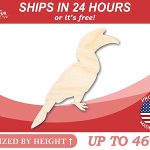 Unfinished Wooden Tropical Bird Shape - Craft - from 1&quot; up to 46&quot; DIY