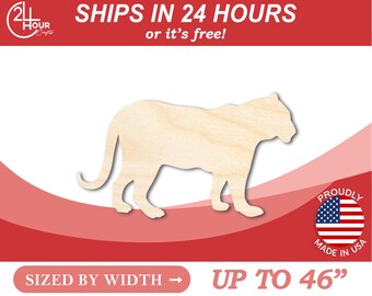Unfinished Wooden Lioness Shape - Africa - Craft - from 1" up to 46" DIY