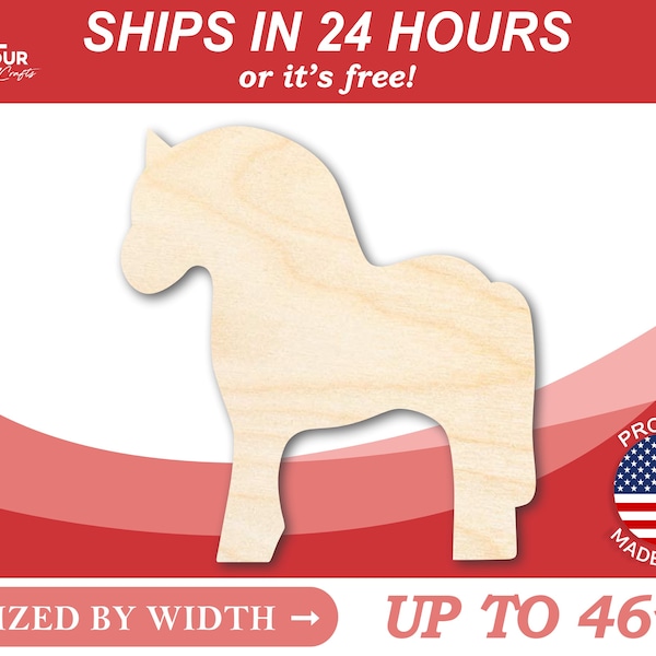 Unfinished Wooden Norwegian Fjord Horse Shape - Craft - from 1" up to 46" DIY