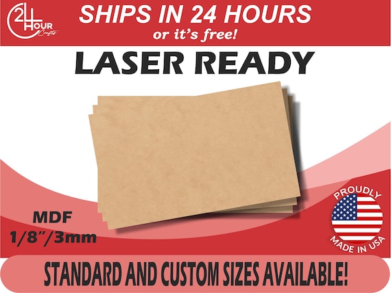 MDF Sheets - Glowforge Laser Ready - Premium MDF 1/8" (3mm)
