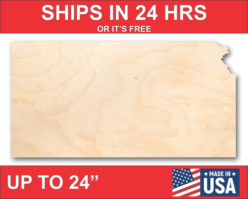 Craft State up to 24 DIY Unfinished Wooden Kansas Shape