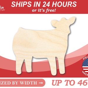 Unfinished Wooden Cow Calf Silhoutte - Craft- from 1" up to 46" DIY