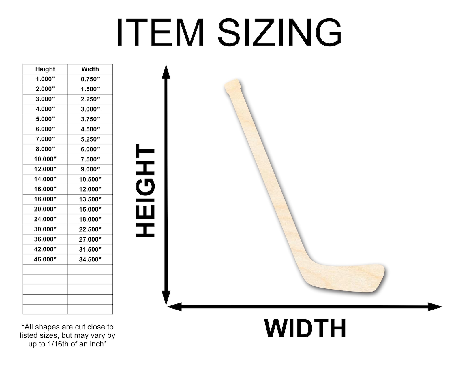 Unfinished Wooden Hockey Stick Shape Sporting Craft up Etsy
