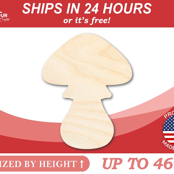 Unfinished Wooden Toadstool Shape - Nature - Fairy Garden - Craft - from 1" up to 46"  DIY