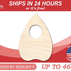 Unfinished Wood Planchette Shape - Craft - from 1&quot; up to 46&quot;