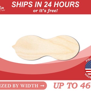 Unfinished Wooden Peanut Shape - Food - Craft - from 1" up to 46"  DIY
