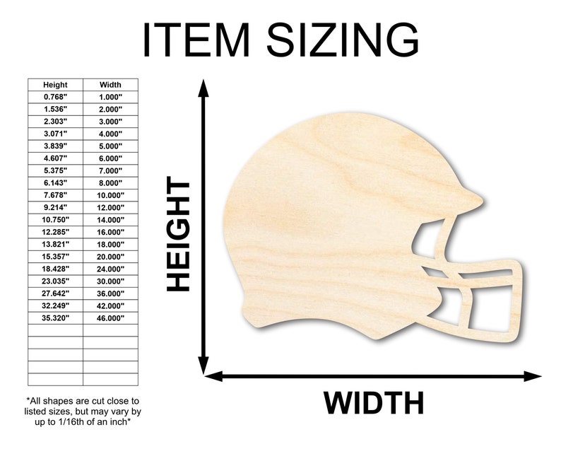 Unfinished Wooden Football Helmet Shape DIY Helmet Craft Etsy