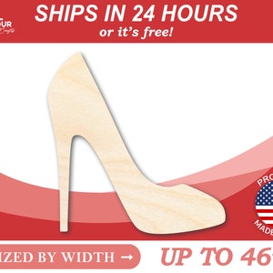 Unfinished Wooden High Heels Shape - Craft - from 1&quot; up to 46&quot;  DIY