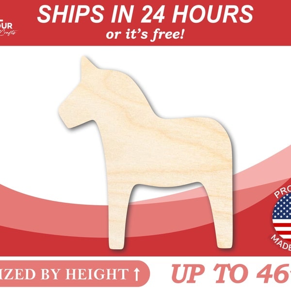 Unfinished Wooden Dala Horse Shape - Animal - Craft - from 1" up to 46"  DIY