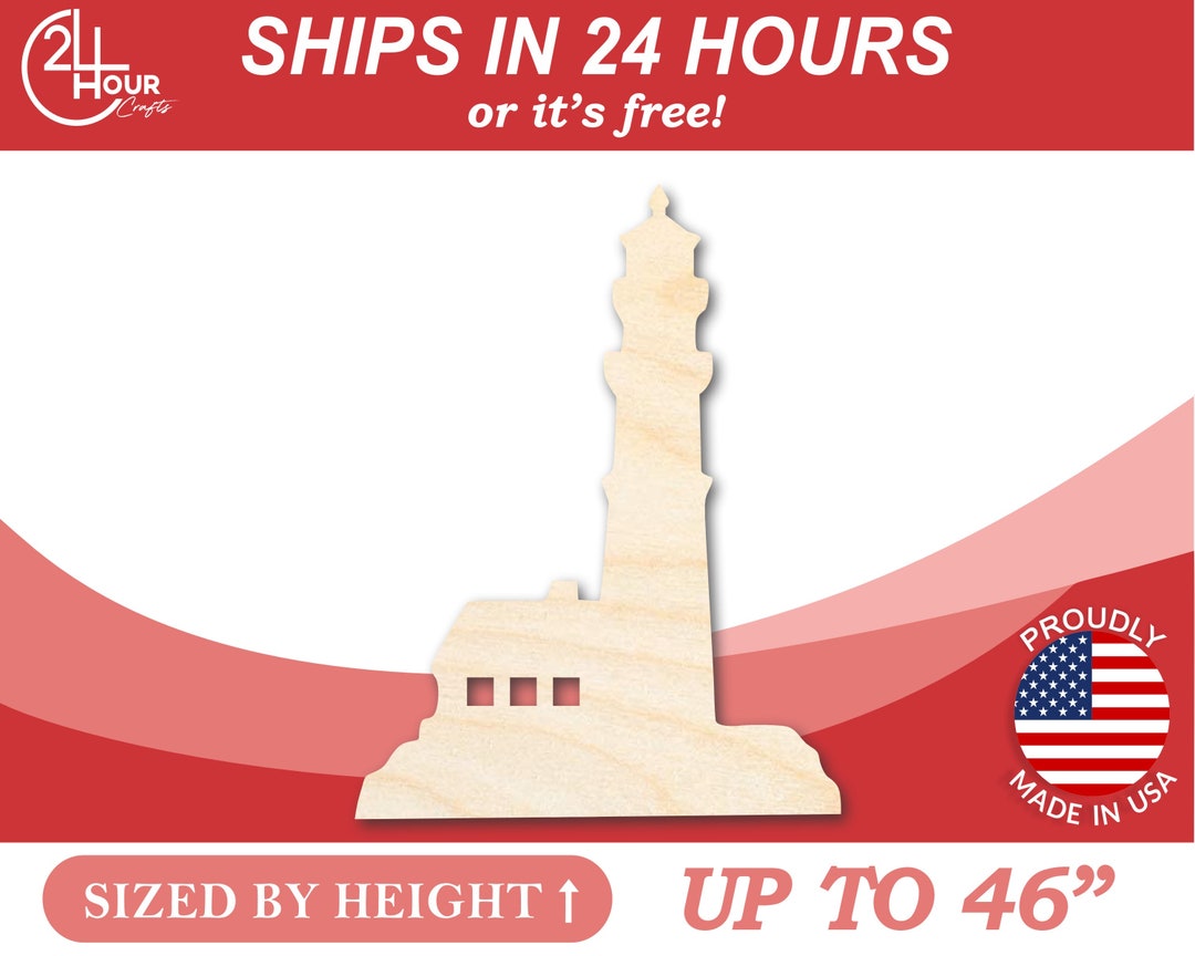 Unfinished Wood Lighthouse Silhouette Craft up to 36 Etsy