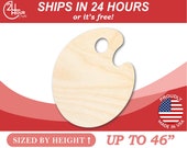 Unfinished Wooden Artist Paint Palette Shape - Craft - from 1" up to 46"  DIY