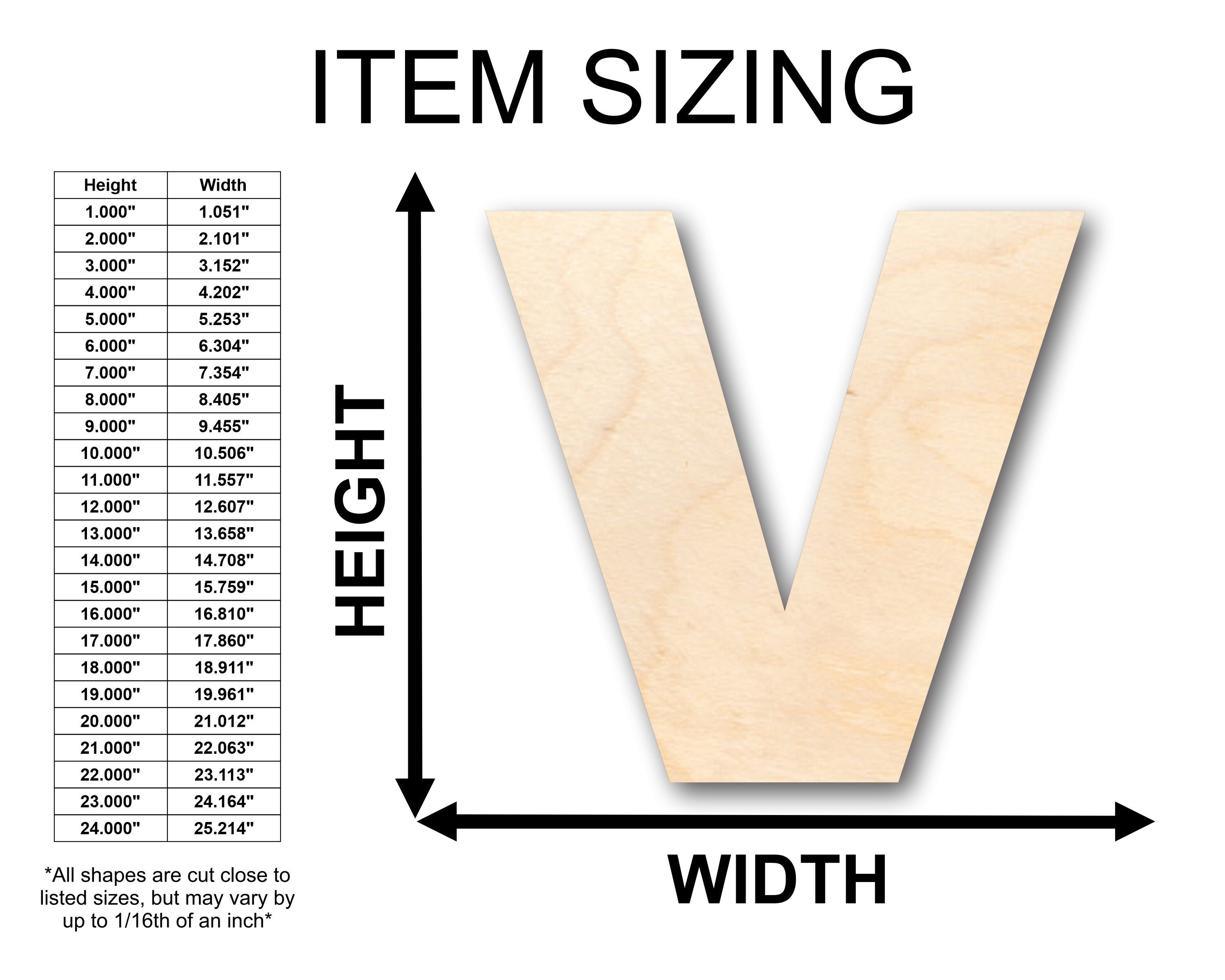 Unfinished Wooden Block Letter V - Craft - From 1
