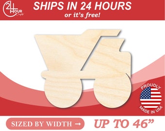 Unfinished Wooden Dumptrunk Shape - Craft - from 1" up to 46" DIY