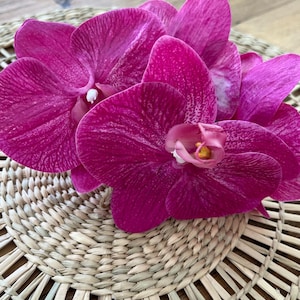 Sets of 4 -Handmade pink Orchid Flower Napkin Rings - Table Decor