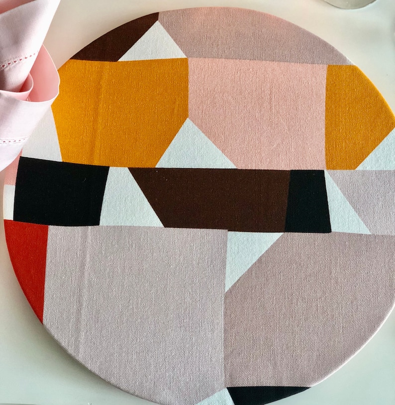 Round Placemats / Charger Plates Canvas Washable Removable Etsy