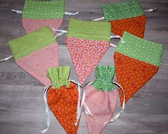 Carrot treat bag; fabric treat bag; Easter basket treat bag; treat bag; Easter treat bag