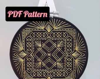 PDFパターン。ギャツビーDIY手刺繍デジタルダウンロード