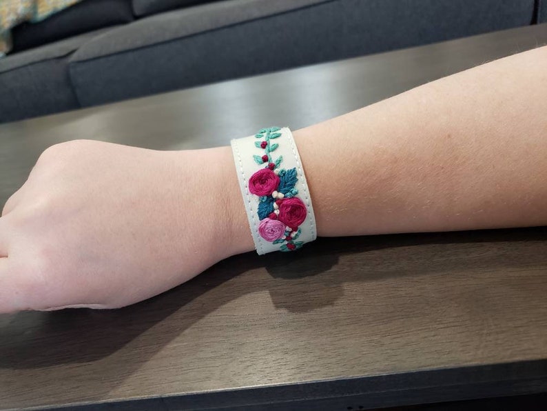 Embroidered Genuine Leather Bracelet