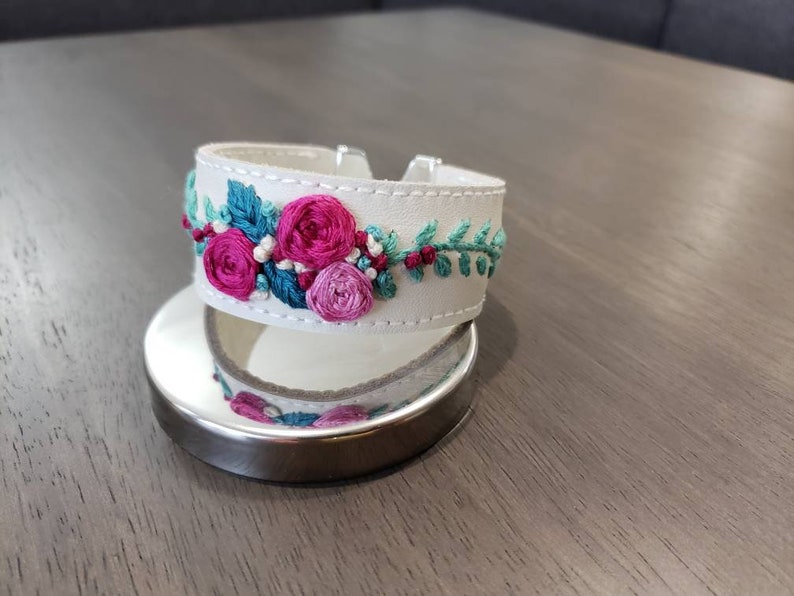 Embroidered Genuine Leather Bracelet