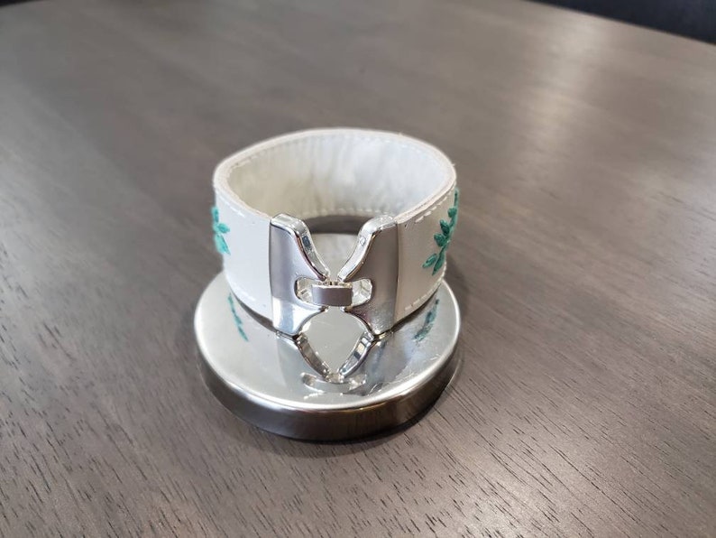 Embroidered Genuine Leather Bracelet