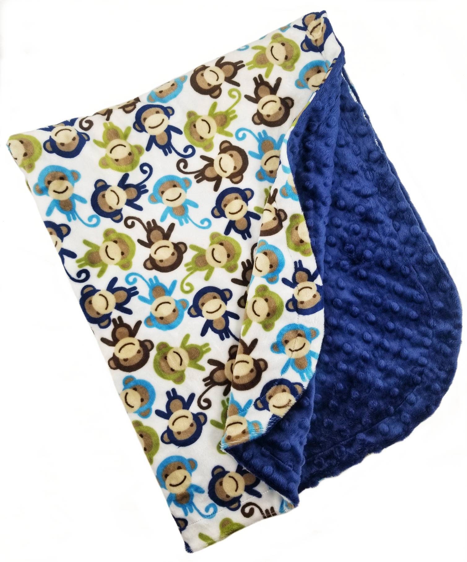 Monkey Baby Blanket/minky Baby Boy Blanket/soft Baby Etsy