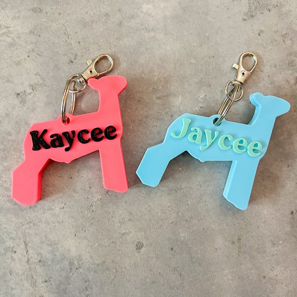 Personalized Sheep keychain | Custom text key ring | Custom name keychain | Livestock keychains | 3d printed custom keychain |