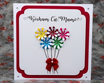Tarjetas hechas a mano para el Día de la Madre, Dla mamy, polskie kartki w UK, tarjeta de felicitación polaca para la madre, tarjetas polacas hechas a mano, Dzień Mamy