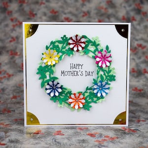 Tarjeta del Día de la Madre, Tarjeta Hecha a Mano del Día de la Madre Feliz, Tarjeta Floral del Día de la Madre, Tarjeta de mamá hecha a mano, Te amo mamá,