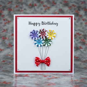 Geburtstagskarten, Happy Birthday Karten, Florale Karten, Happy Birthday Blumenstrauß Karte, Handgemachte Karten