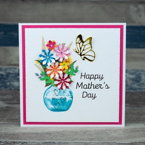 Mother's Day Card, Handmade Happy Mother Day card, Floral Mother's Day Card, Handcrafted Mum card, I love you Mum, the best mum, bouquet