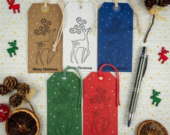 Große Geschenkanhänger - Rentier Anhänger - Weihnachtsgeschenkanhänger - Weihnachtsgeschenkverpackung - Weihnachtsgeschenkverpackung - Rustikale Geschenketiketten