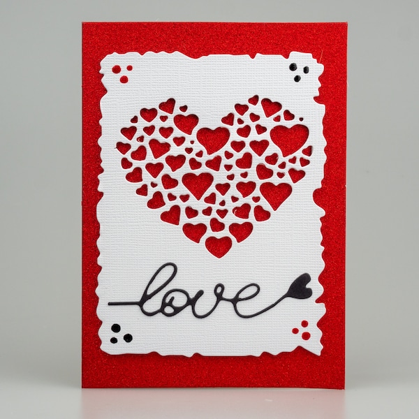 Handmade Valentine's card Love, happy valentines day card, Valentine’s Day shaker card, heart, valentines card for kids