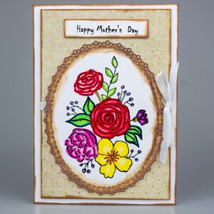 Tarjeta del Día de la Madre, Tarjeta Handmade Happy Mother Day, Tarjeta Floral del Día de la Madre, Tarjeta Handcrafted Mum, I love you Mum