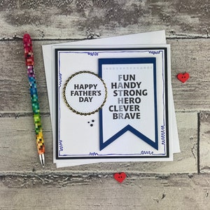 Carte de fête des pères faite main, carte de fête des pères heureuse pour papa, carte de voeux classique simple pour papa, meilleur papa, carte de fête des pères unique faite main