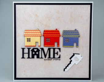 Handmade greeting card / New Home /Happy New Home Card / Moving House Card/ home sweet home