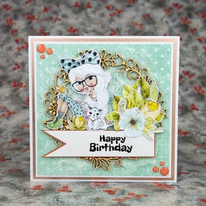 Carte de vœux faite à la main, Carte de joyeux anniversaire, Carte d’anniversaire, unique