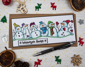 Handmade Polish Christmas Card, Polska kartka świąteczna, handpainted,  Christmas Card, Kartka polska, Wesołych Świąt Bożego Narodzenia