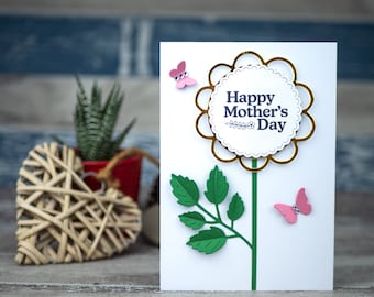 Mother's Day Cards, mothers Day card, Handmade Happy Mother's Day cards, Handcrafted Mum Happy, Floral Mother's Day Card, 3D cards, card UK,