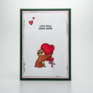 Cartão de felicitações de amor de preguiça, cartão de dia dos namorados feito à mão Amor, desenhado à mão, eu te amo uma preguiça inteira