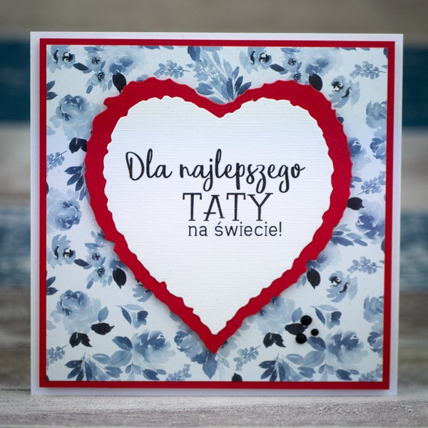 Cartoline polacche per la festa del papà, Dla taty, polskie kartki w UK, biglietto di auguri polacco per papà, cartoline polacche fatte a mano, Dzień Ojca