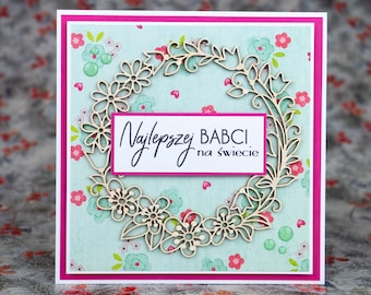 Handmade cards for grandmother, Dla babci, polskie kartki w UK , Polish greeting card for grandmother , Polish handmade cards, Dzień babci