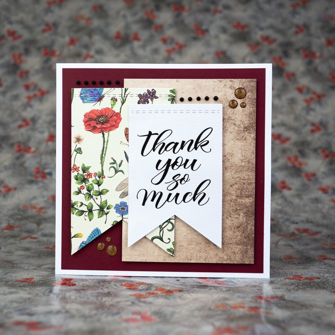 Handmade Thank You Card, Thank You Cards -handmade Greetings Card - Etsy