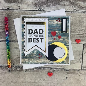 Carte de fête des pères faite main, carte de fête des pères heureuse pour papa, carte de voeux classique simple pour papa, meilleur papa, carte de fête des pères unique faite main