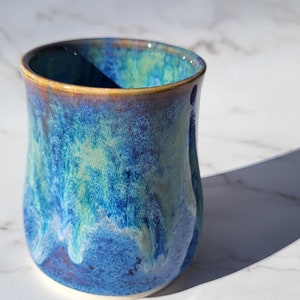 Seafoam Handmade Tumbler Mug: wine tumbler / whisky glass / wine glass / stoneware tumbler/ pottery glass/ ceramics