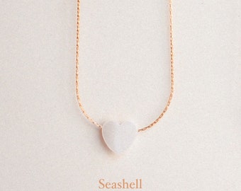 Collier coeur - coquillage et or 14 carats