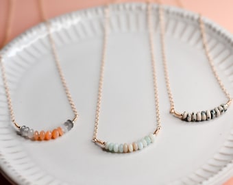 Eleven Necklace - Gemstone & 14k Gold Filled