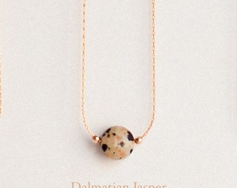 Joy Necklace - Dalmatian Jasper & 14k Gold Filled