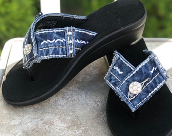 blue jean sandals for sale