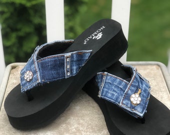 blue jean sandals for sale