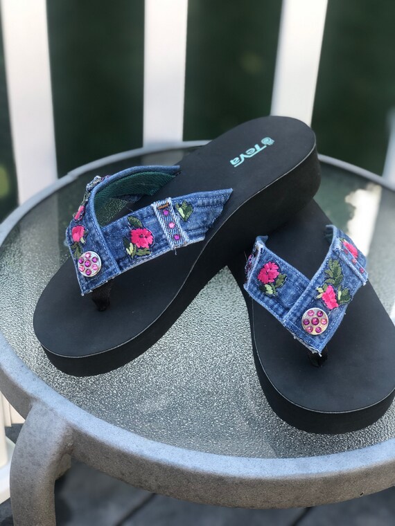 denim colored sandals